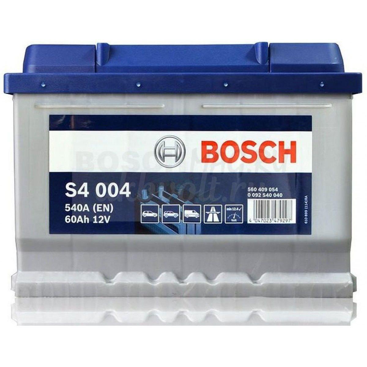Аккумулятор BOSCH S4-60, Прямая полярность