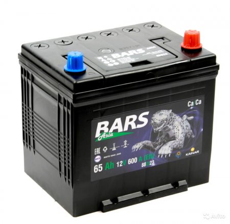 Автомобильный аккумулятор BARS Asia 6СТ-65 VL АПЗ о.п. 75D23L