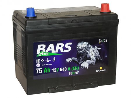 Автомобильный аккумулятор BARS Asia 6СТ-75 VL АПЗ о.п 85D26L