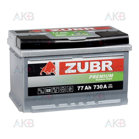 Аккумулятор ZUBR Premium 77 обратная полярность Европейский